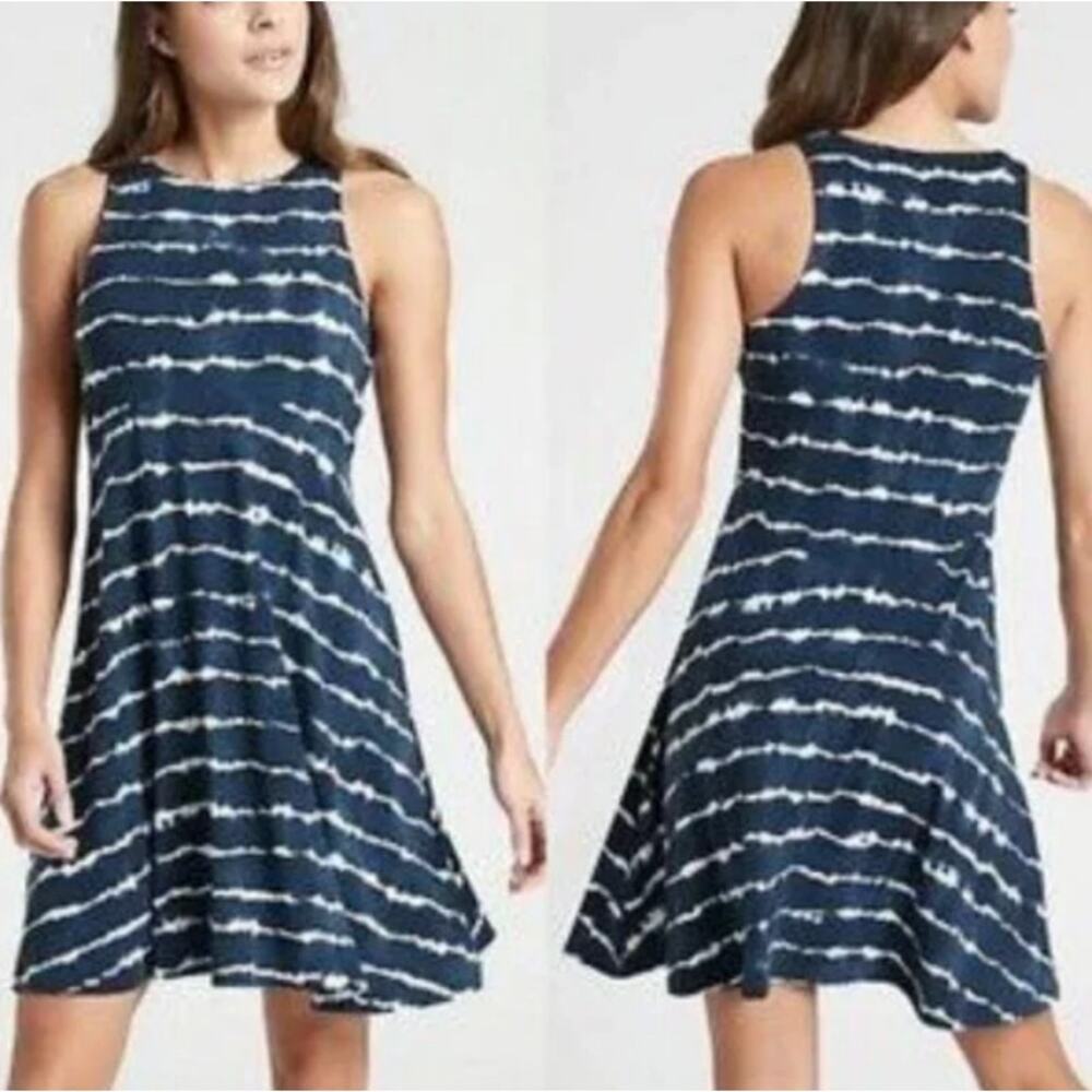 NWT Athleta Santorini Thera Printed Dress Tie Dye Stripe women 3X